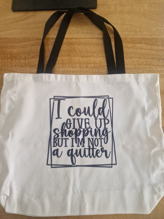 Large canvas quote tote bag